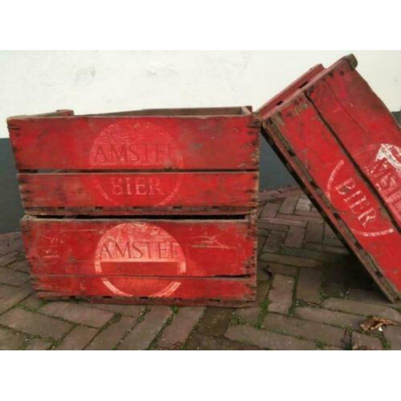 Amstel bierkrat | hout | vintage | bier | krat | tafel | 6st