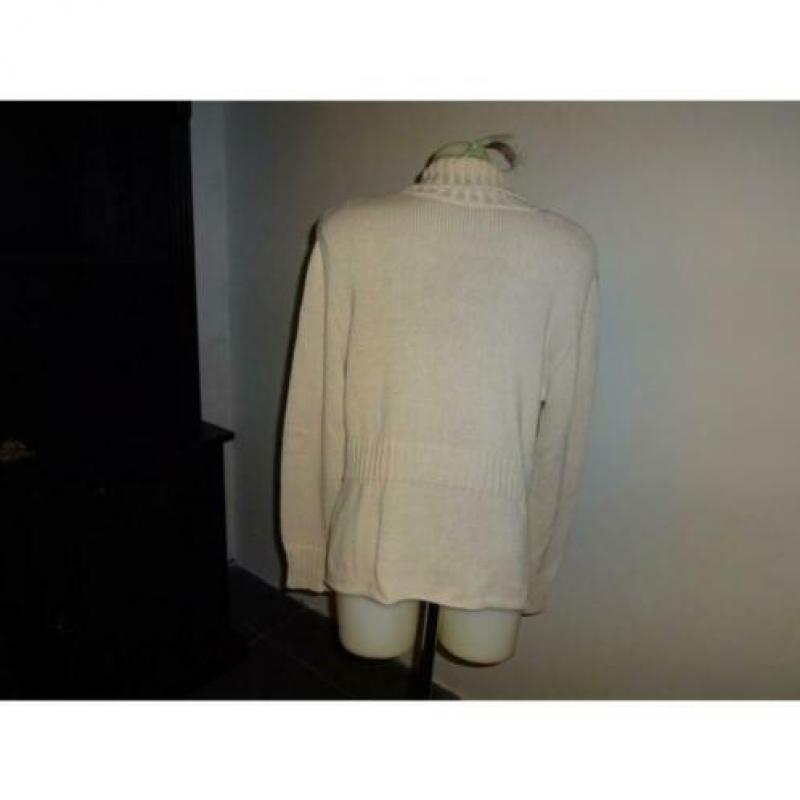D4A Repeat grof gebreid casual vest beige van kleur mt 46/XL