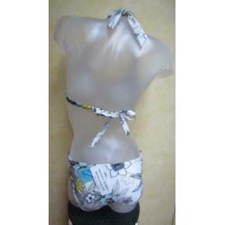 38B Nieuwe wit bloem halter beugel bikini Nickey Nobel 38 B