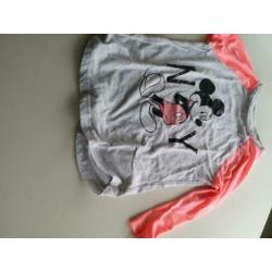 Meisjesshirt mickey mouse met lange mouwen. Maat 134/140