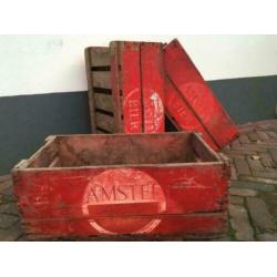 Amstel bierkrat | hout | vintage | bier | krat | tafel | 6st
