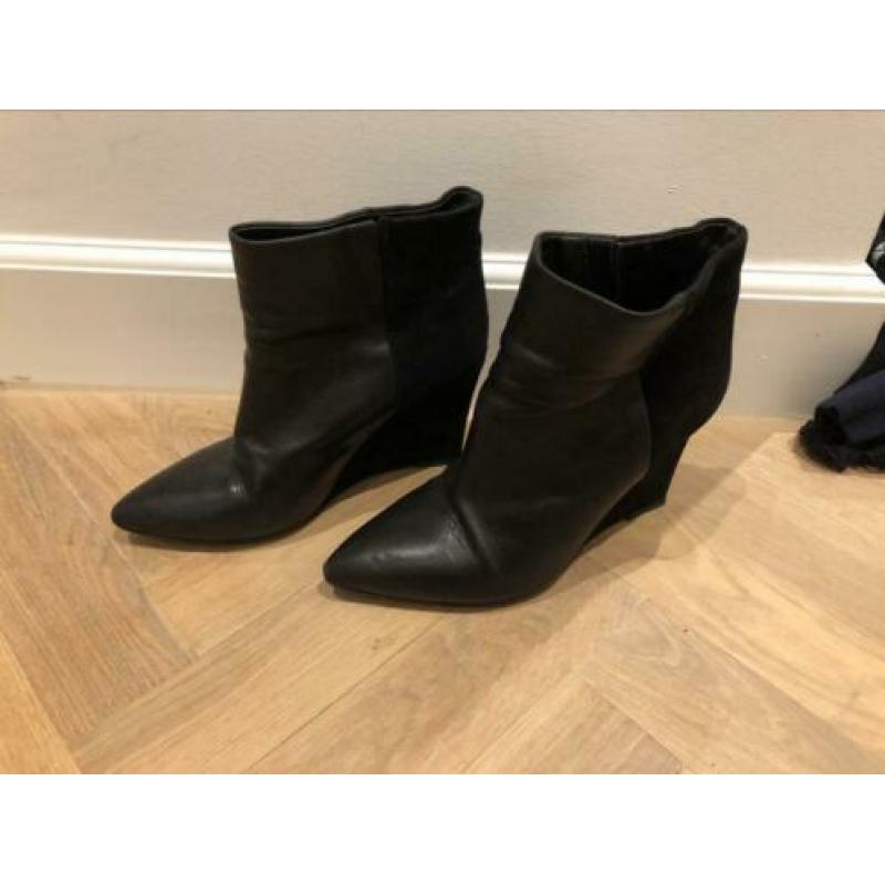 All Saints sleehakken zwart leer maat 38