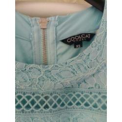 Coolcat mt xs turquoise mintgroen feestjurk galajurk