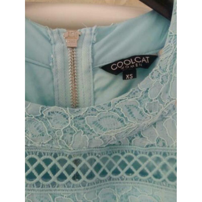 Coolcat mt xs turquoise mintgroen feestjurk galajurk