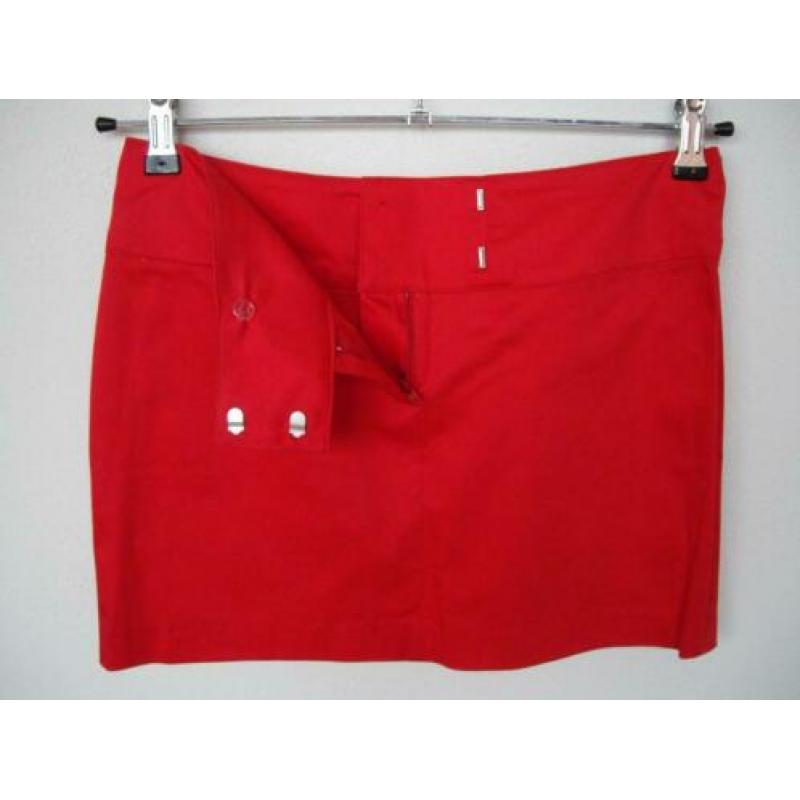 NIEUW Basic STRETCH Rokje kort Fel (Roze)Rood 36 S 34 XS