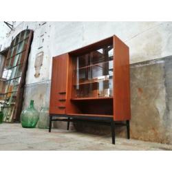 Vintage Highboard Frantisek Mezulanik Vitrine Kast | Retro D