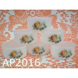 Arcopal souffleschaaltjes 6x schaaltjes vintage pyrex fruit