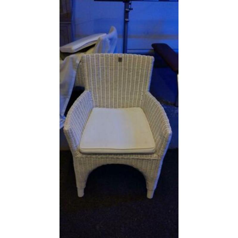 Wit rieten stoelen 6 stuks