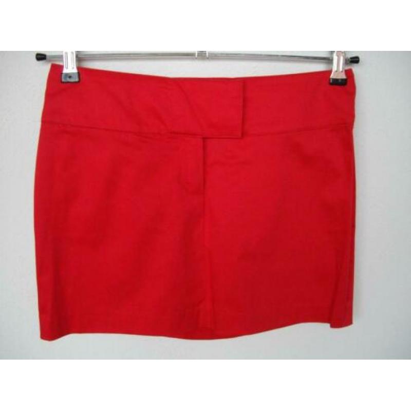NIEUW Basic STRETCH Rokje kort Fel (Roze)Rood 36 S 34 XS