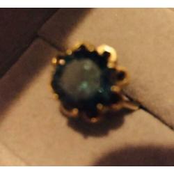 Antiek vintage 14 karaat gouden ring met toermalijn 17.5