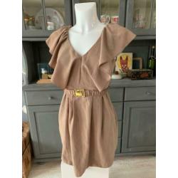 Mooie beige top/tuniek van HM met riem maat 36
