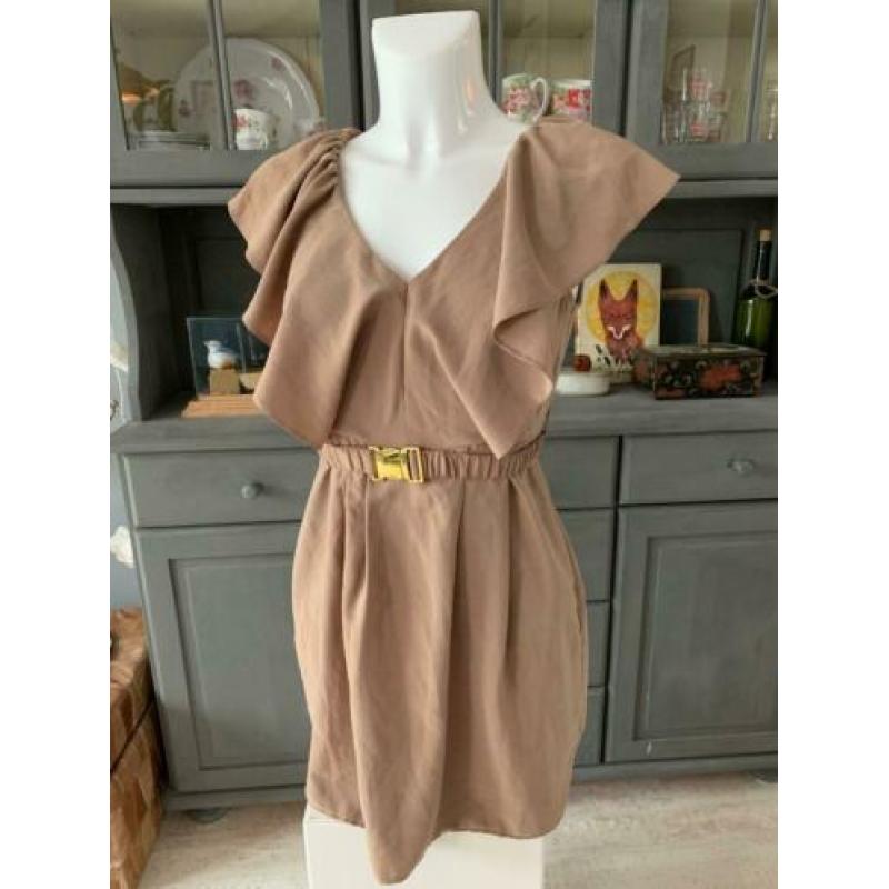Mooie beige top/tuniek van HM met riem maat 36