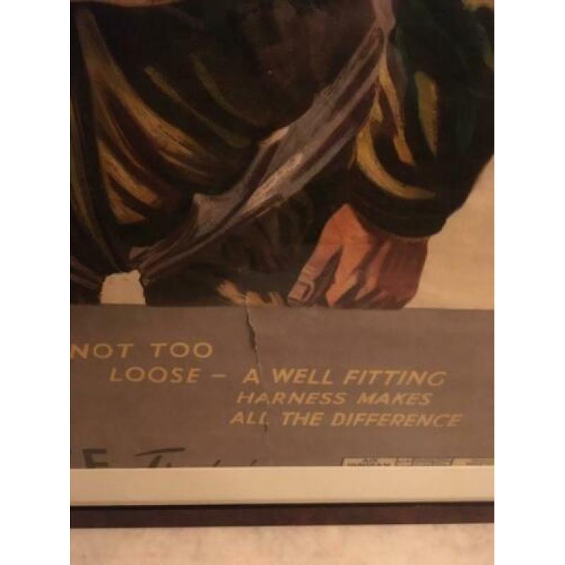 Britse Airborne Paratrooper Training Poster Harnass Fitting