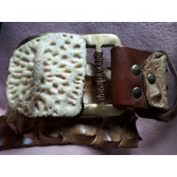Vintage krokodillen lederen ceintuur/riem uit Zimbabwe