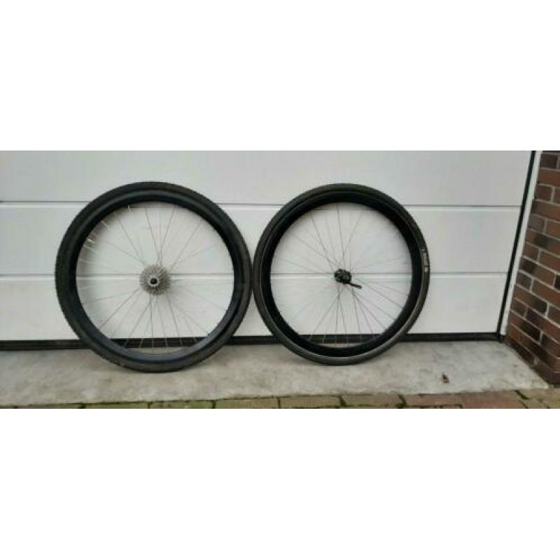 Carbon wielset disc snelspanner 11 speed