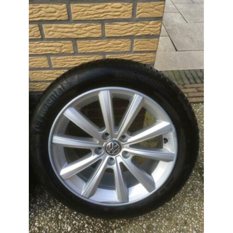 17 inch vw velgen Merano incl winterbanden conti. wintercont