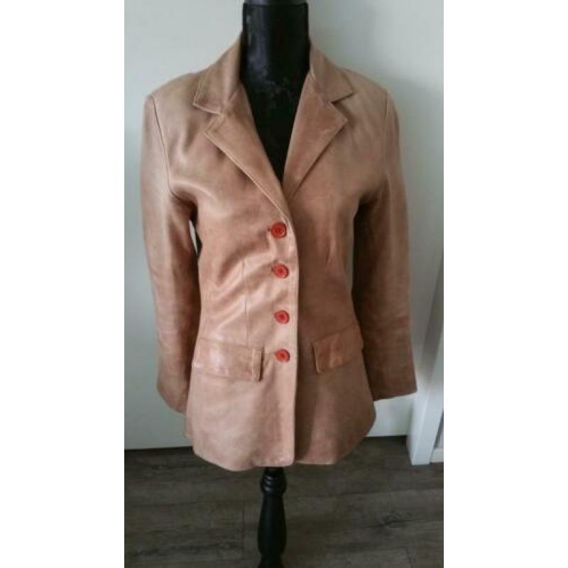 Mooi echt leren blazer jasje van Class leather mt 34