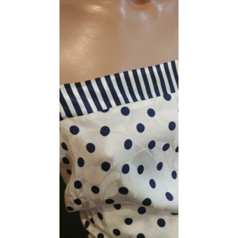 Vintage polkadot top ( 60s/70s) met satijnglans ( MT L)