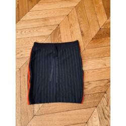 WE fashion stretch donkerblauw rood sportief rokje maat S