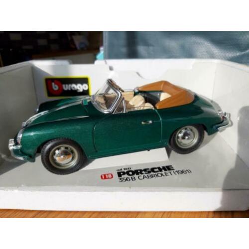 1/18 Bburago Porsche 356B Cabriolet Green Metallic - 1961