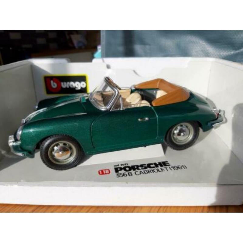 1/18 Bburago Porsche 356B Cabriolet Green Metallic - 1961