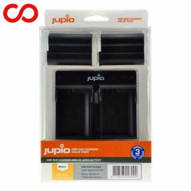 ?Jupio USB dual charger value pack EN-EL15(Nikon) --NIEUW--
