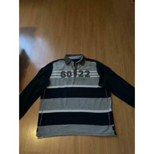 Blauw/grijze pall mall polo trui 3XL/XXXL