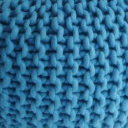 Gehaakte blauwe poef dikke 100% WOL div. kleuren/maten >SALE