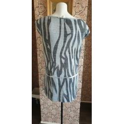 ZGAN grijze dieren print DEPT trui tuniek S 36, top, grijs
