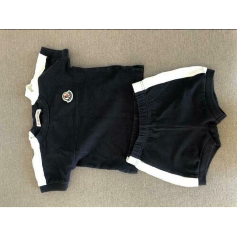 Moncler pak pakje set shirt broek jongens maat 62 blauw