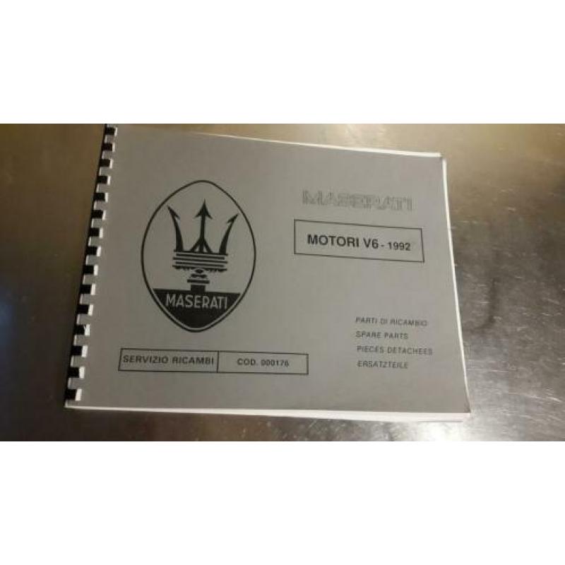 Maserati onderdelenboek voor de 2.0 + 2.8 V6 Biturbo motoren