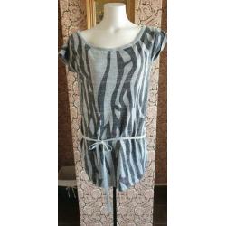 ZGAN grijze dieren print DEPT trui tuniek S 36, top, grijs
