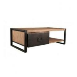 Salontafel industrieel | Salontafel acaciahout met metaal