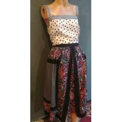 Vintage polkadot top ( 60s/70s) met satijnglans ( MT L)
