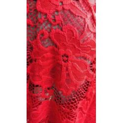 NW rood VERO MODA sjiek kanten blouse/top lange mouwen M