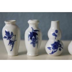Chinese porseleinen miniatuur vaasjes (6x)