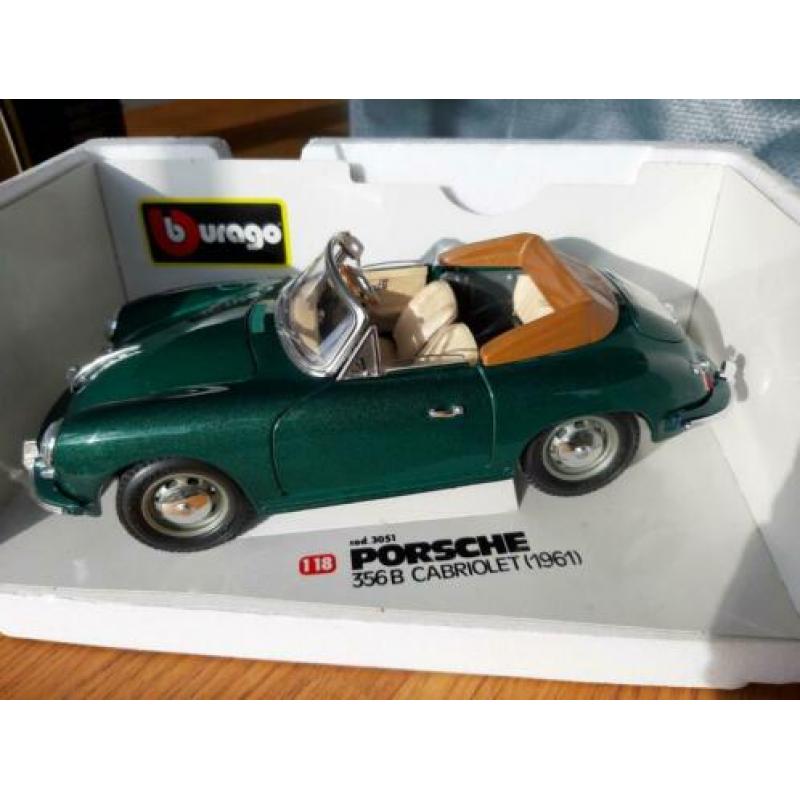 1/18 Bburago Porsche 356B Cabriolet Green Metallic - 1961