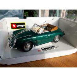 1/18 Bburago Porsche 356B Cabriolet Green Metallic - 1961