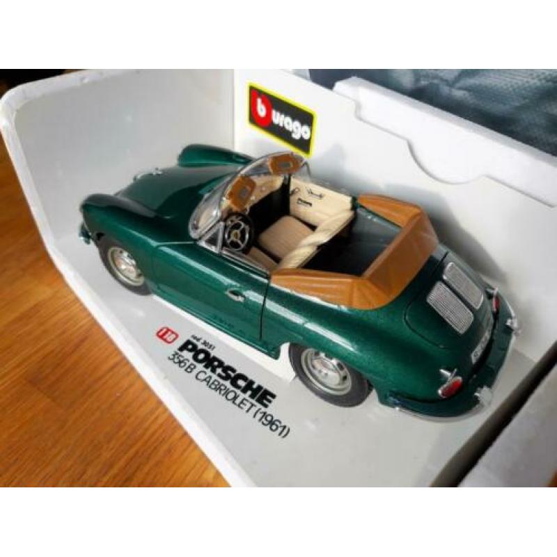 1/18 Bburago Porsche 356B Cabriolet Green Metallic - 1961