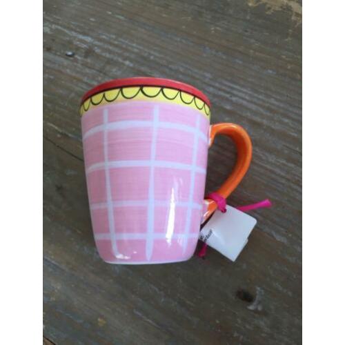Blond Amsterdam roze ruit mok