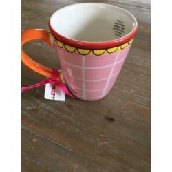 Blond Amsterdam roze ruit mok