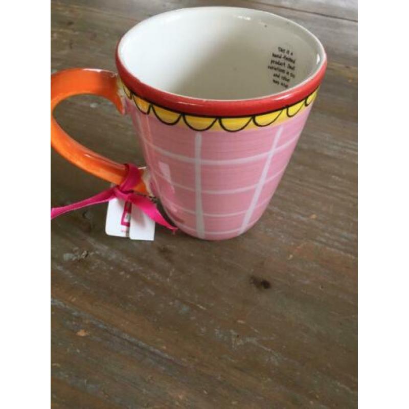 Blond Amsterdam roze ruit mok