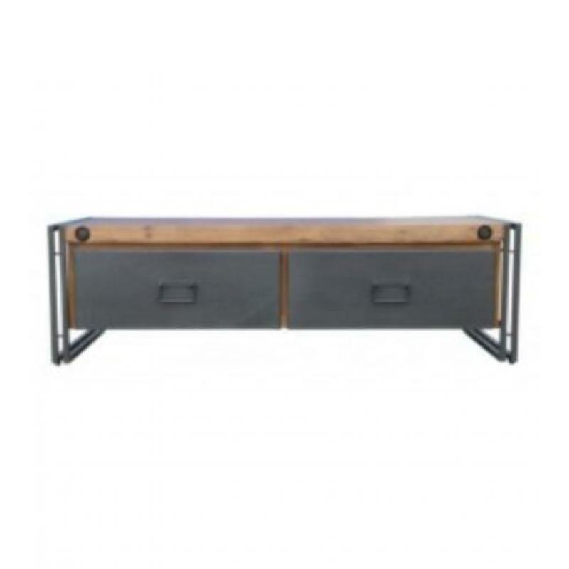 Salontafel industrieel | Salontafel acaciahout met metaal