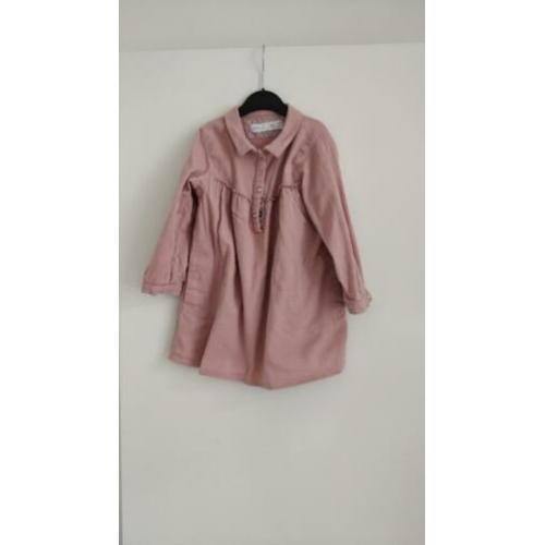 2x jurkjes maat 98 roze en jeans