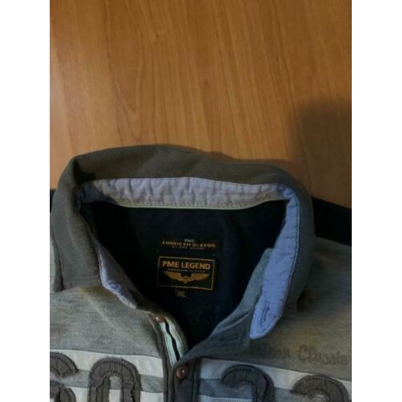 Blauw/grijze pall mall polo trui 3XL/XXXL