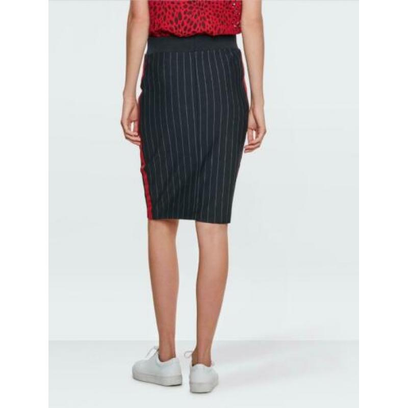 WE fashion stretch donkerblauw rood sportief rokje maat S
