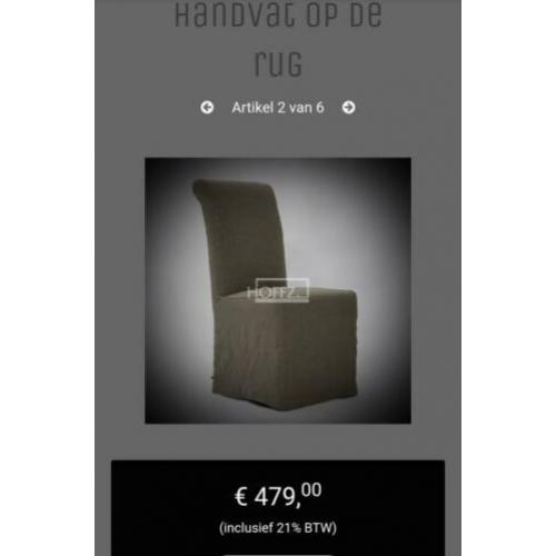 3 Hoffz linnen eetkamerstoelen sober landelijk stoelen