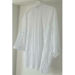 Blouse wit crash look met ketting maat 58
