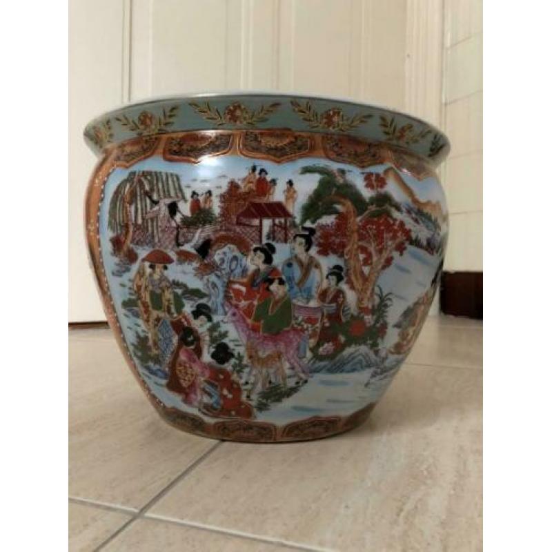 Chinese bloempot super mooi puntgaaf 32 rond 23 hoog