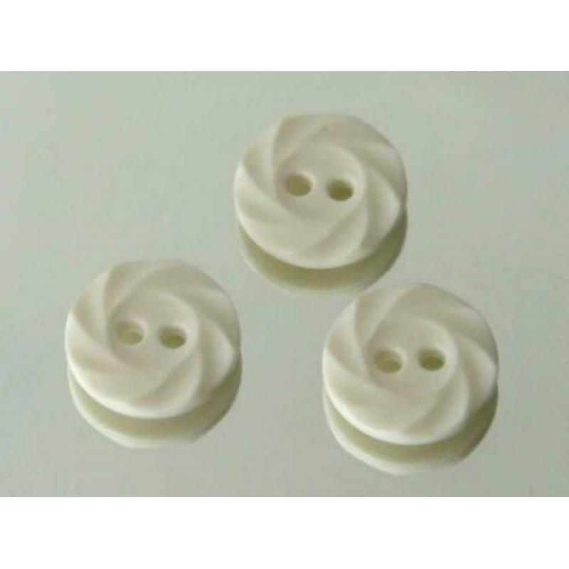 Vintage kunststof Swirl knoopjes nr. B1059 creme